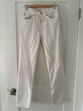 Agolde Lana off white ivory straight leg jeans size 26 classic minimalist casual